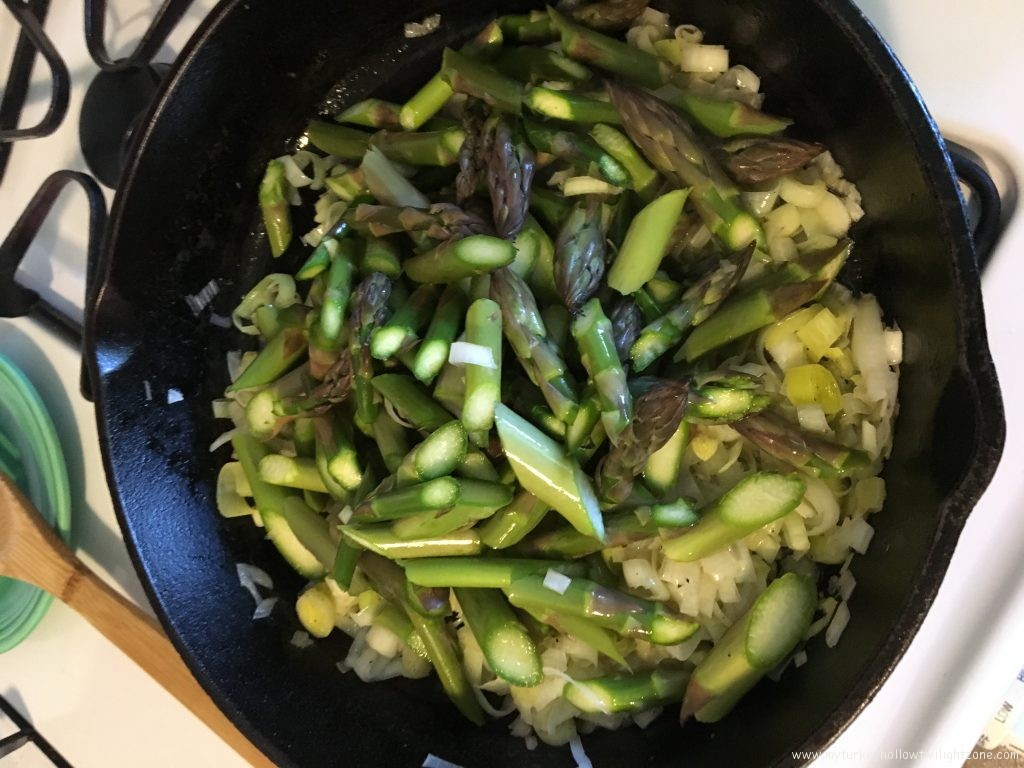 arugula asparagus and leek frittata