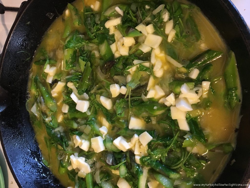 arugula asparagus and leek frittata
